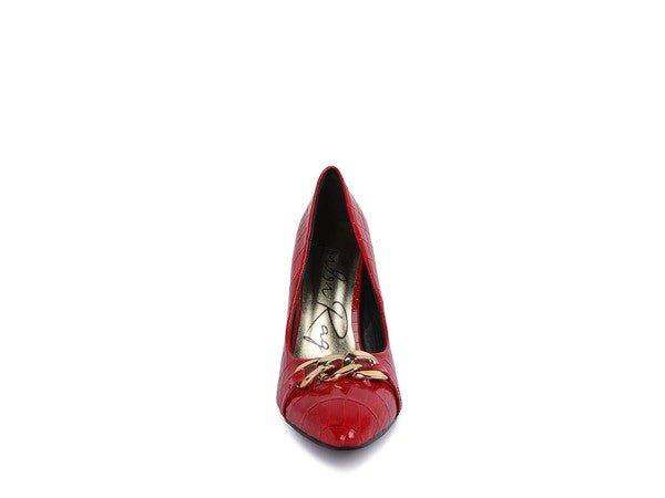 Fanfare Croc Stiletto Pump Heels - 2000001196413 - Love it Curvy