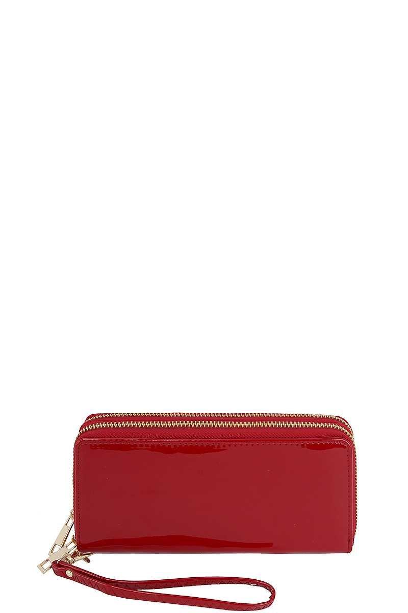 Fashion Smooth Glossy Color Hand Wallet - 55642.RD - Love it Curvy