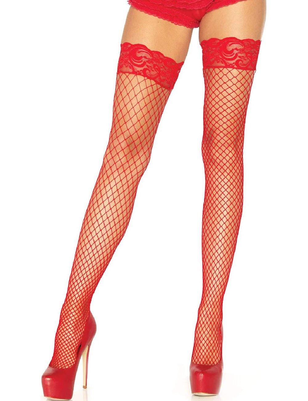 Fishnets Thigh High Stockings Silicone Lace Top Stay Up Sheer Hosiery - H2156-4 - Love it Curvy