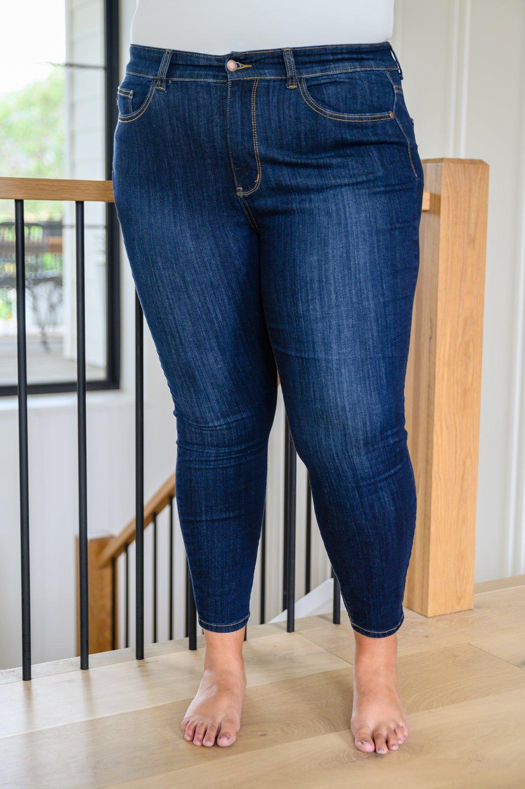 Georgia Back Yoke Skinny Jeans with Phone Pocket - AS4514-1 - Love it Curvy