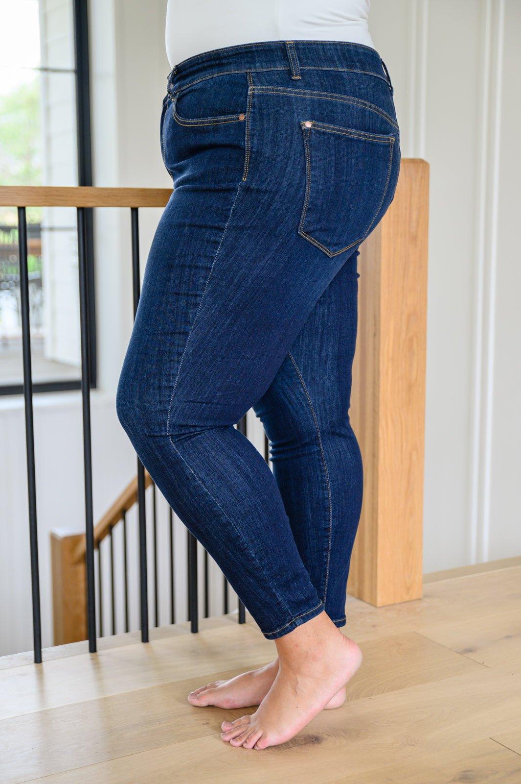 Georgia Back Yoke Skinny Jeans with Phone Pocket - AS4514-1 - Love it Curvy