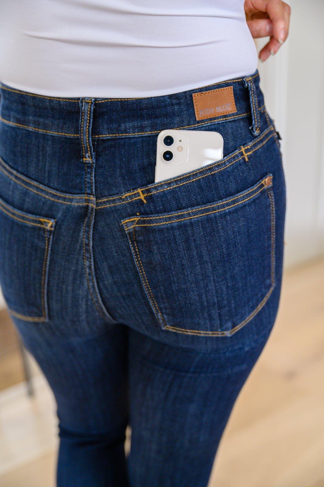 Georgia Back Yoke Skinny Jeans with Phone Pocket - AS4514-1 - Love it Curvy