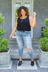 Hi-Rise Destroyed Slim Fit Jeans - AS4118-1 - Love it Curvy