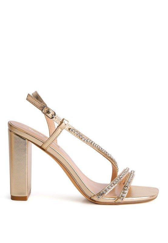 HORIZON RAISINS PIE EMBELLISHED BLOCK HEEL SANDALS - 2000001002047 - Love it Curvy