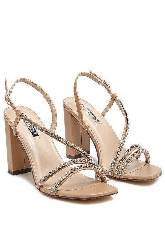 HORIZON RAISINS PIE EMBELLISHED BLOCK HEEL SANDALS - 2000001002047 - Love it Curvy