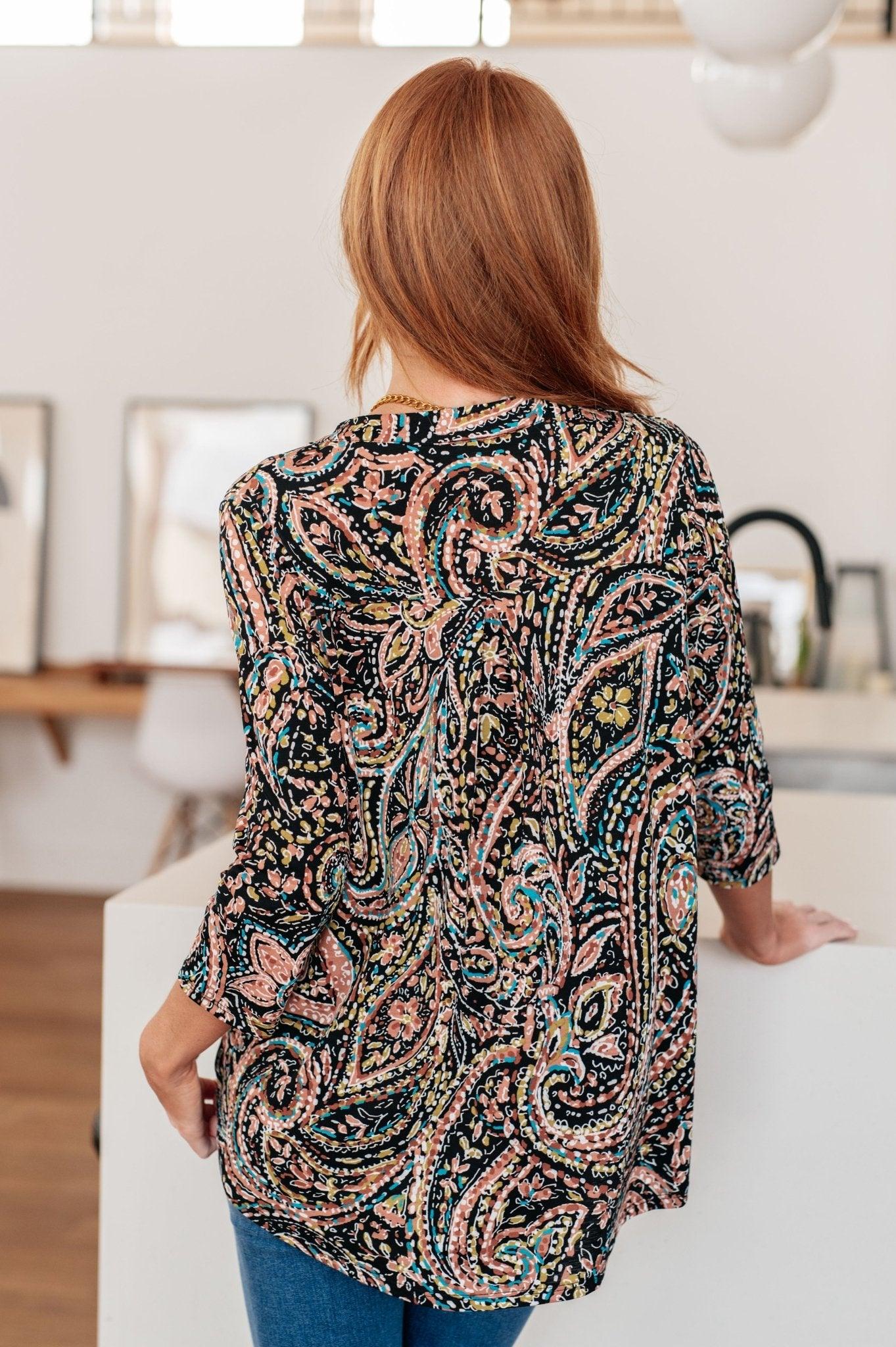 I Think Different Top Teal Paisley - AS7704-01 - Love it Curvy