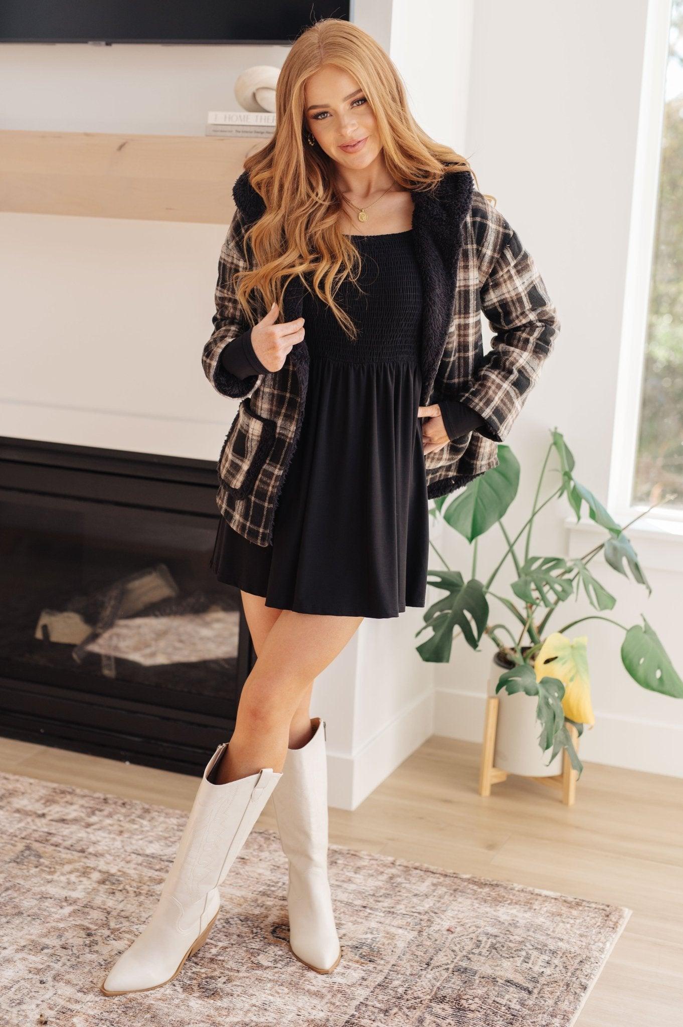 In the Thick of It Long Sleeve Skort Dress - AS7415-01 - Love it Curvy