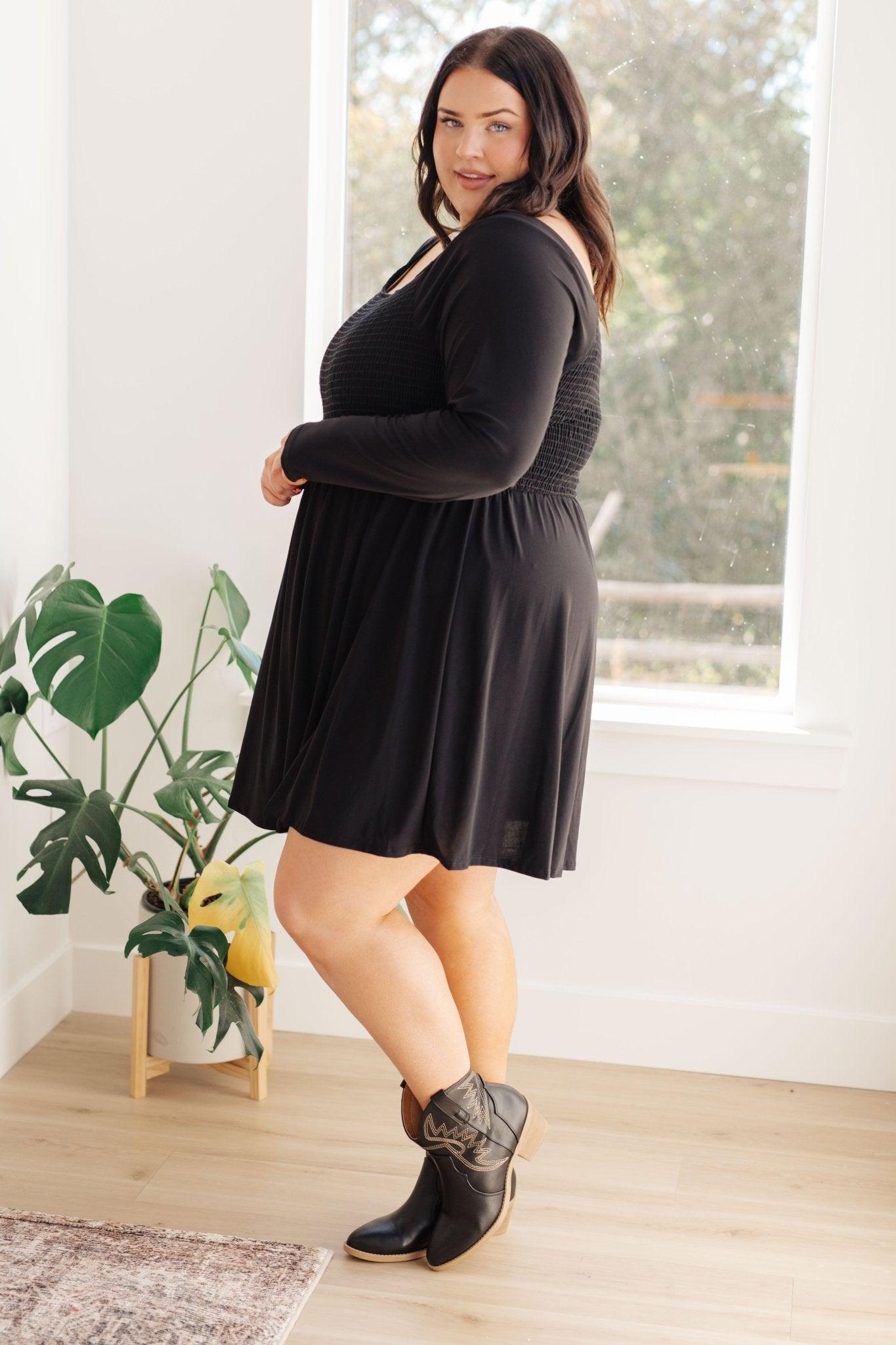 In the Thick of It Long Sleeve Skort Dress - AS7415-01 - Love it Curvy