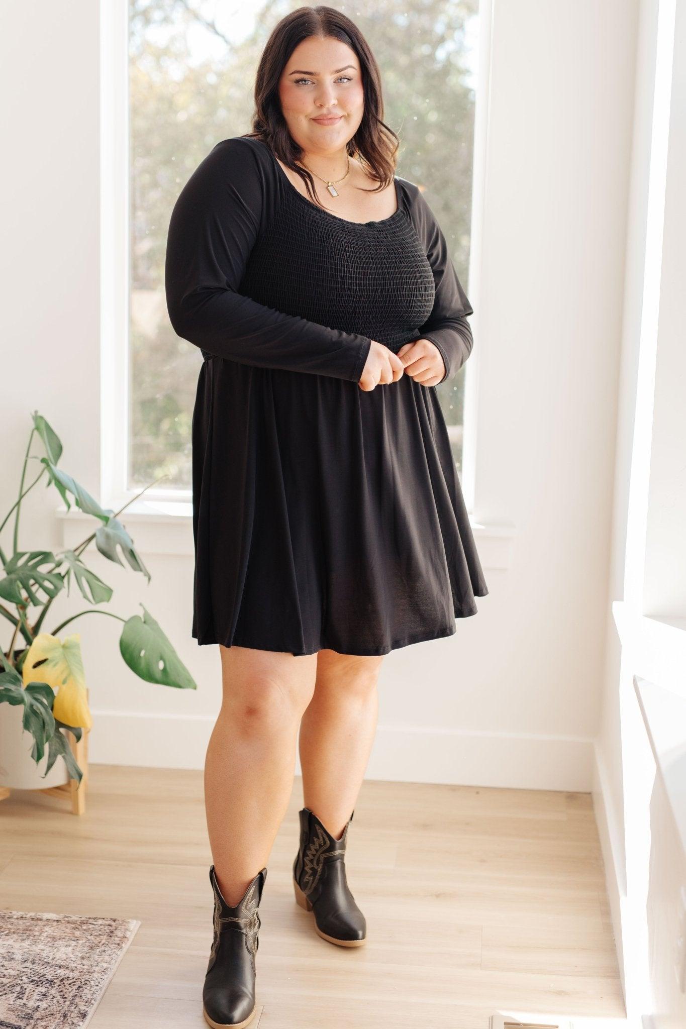 In the Thick of It Long Sleeve Skort Dress - AS7415-01 - Love it Curvy