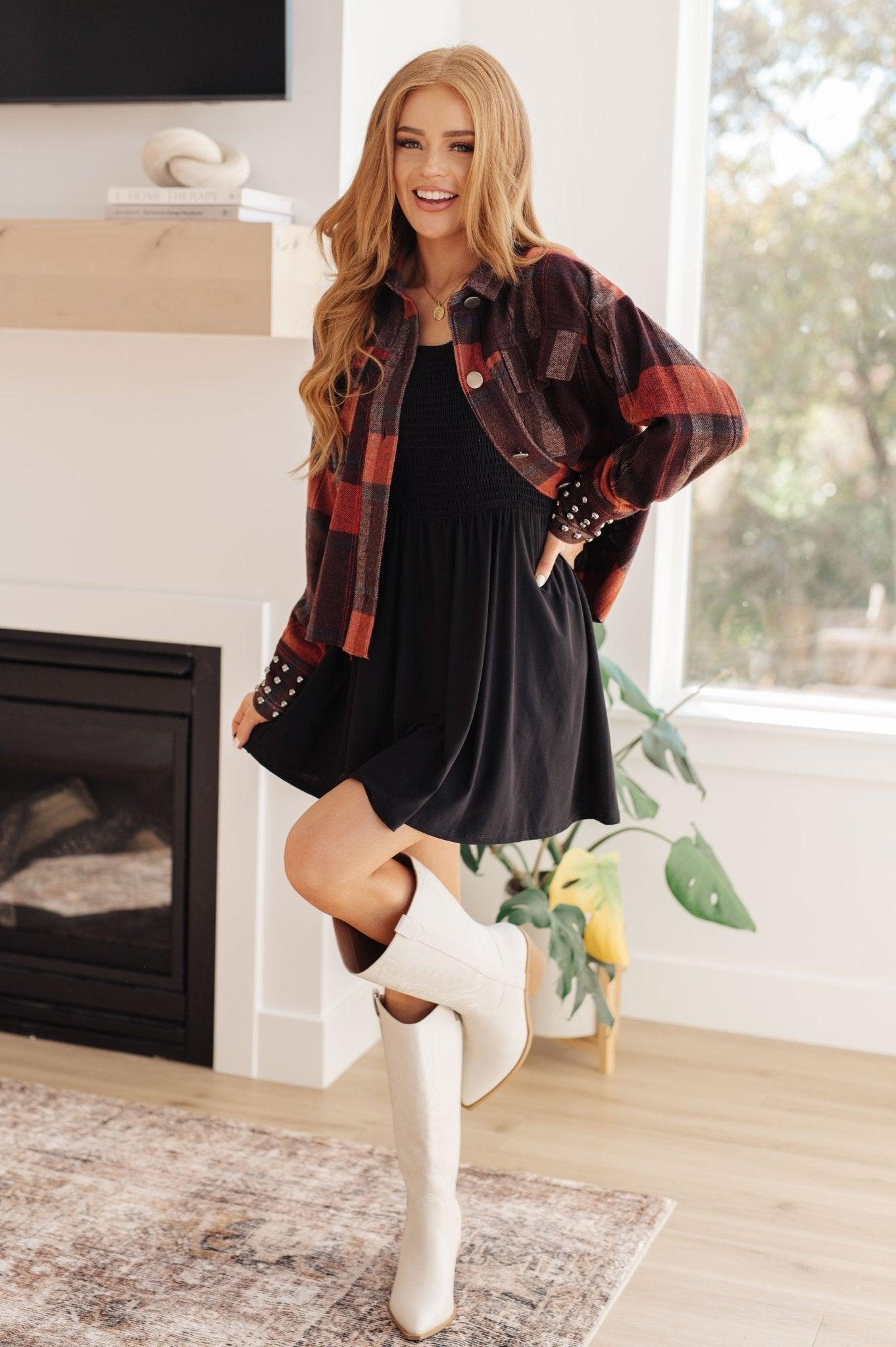 In the Thick of It Long Sleeve Skort Dress - AS7415-01 - Love it Curvy