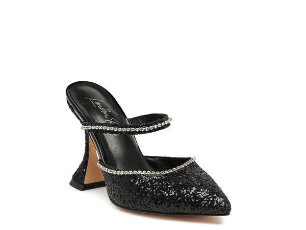 IRIS Glitter Spool Heel Sandal - 2000001005603 - Love it Curvy