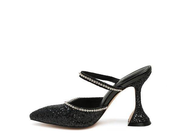 IRIS Glitter Spool Heel Sandal - 2000001005603 - Love it Curvy