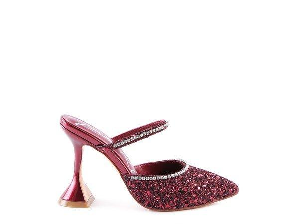 IRIS Glitter Spool Heel Sandal - 2000001005609 - Love it Curvy