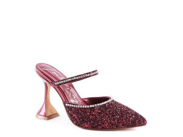 IRIS Glitter Spool Heel Sandal - 2000001005609 - Love it Curvy