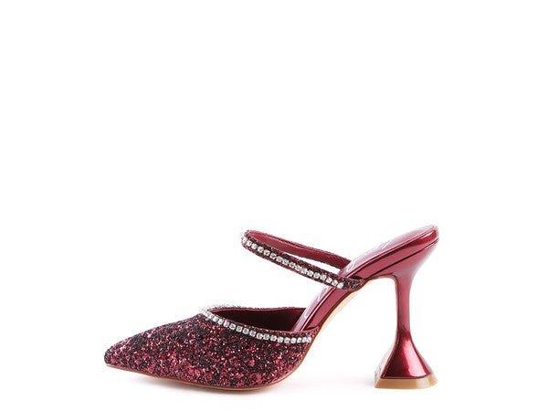 IRIS Glitter Spool Heel Sandal - 2000001005609 - Love it Curvy