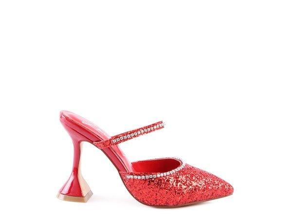 IRIS Glitter Spool Heel Sandal - 2000001005615 - Love it Curvy