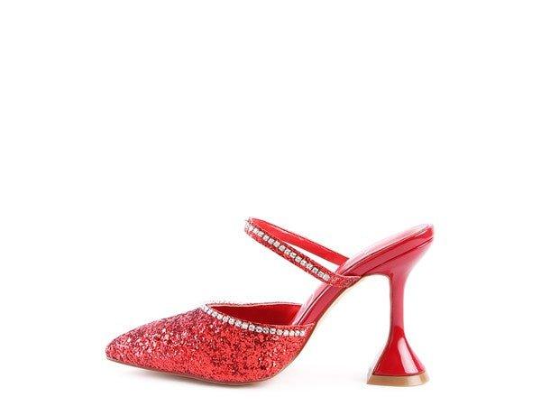 IRIS Glitter Spool Heel Sandal - 2000001005615 - Love it Curvy