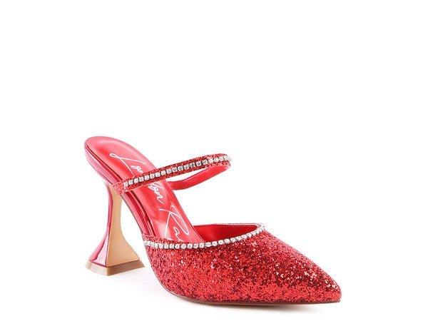 IRIS Glitter Spool Heel Sandal - 2000001005615 - Love it Curvy