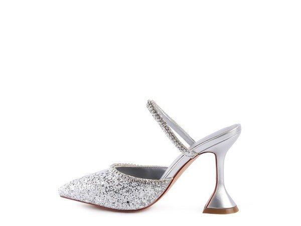 IRIS Glitter Spool Heel Sandal - 2000001005621 - Love it Curvy