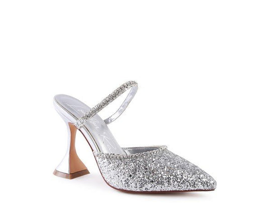 IRIS Glitter Spool Heel Sandal - 2000001005621 - Love it Curvy