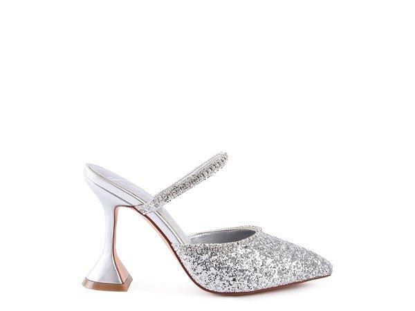 IRIS Glitter Spool Heel Sandal - 2000001005621 - Love it Curvy