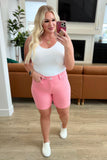 Jenna High Rise Control Top Cuffed Shorts in Pink - AS8001-01 - Love it Curvy