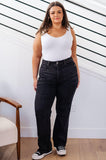 Joan High Rise Control Top Straight Jeans in Washed Black - AS7047-01 - Love it Curvy