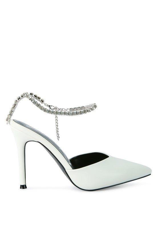 Joyce High Heeled Rhinestone Mule Sandals - 2000000996590 - Love it Curvy