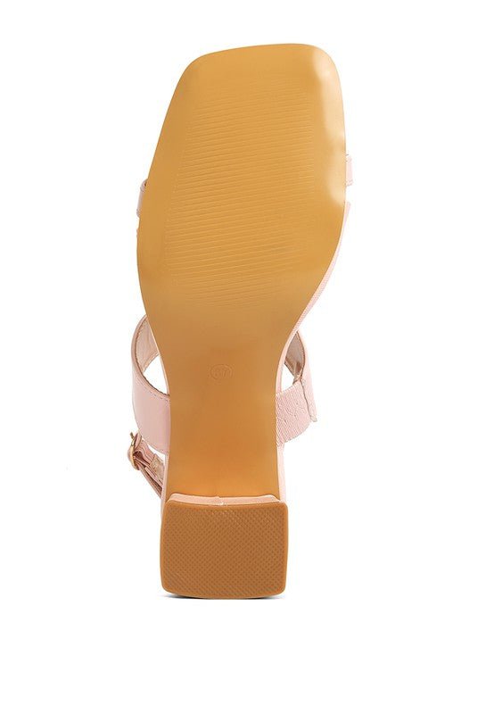 KIRK Elasticated Gussets Block Heel Sandals - 2000001564054 - Love it Curvy