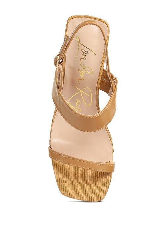 KIRK Elasticated Gussets Block Heel Sandals - 2000001564060 - Love it Curvy