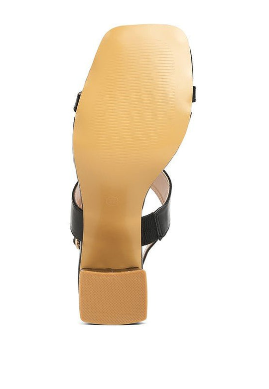 KIRK Elasticated Gussets Block Heel Sandals - 2000001564068 - Love it Curvy