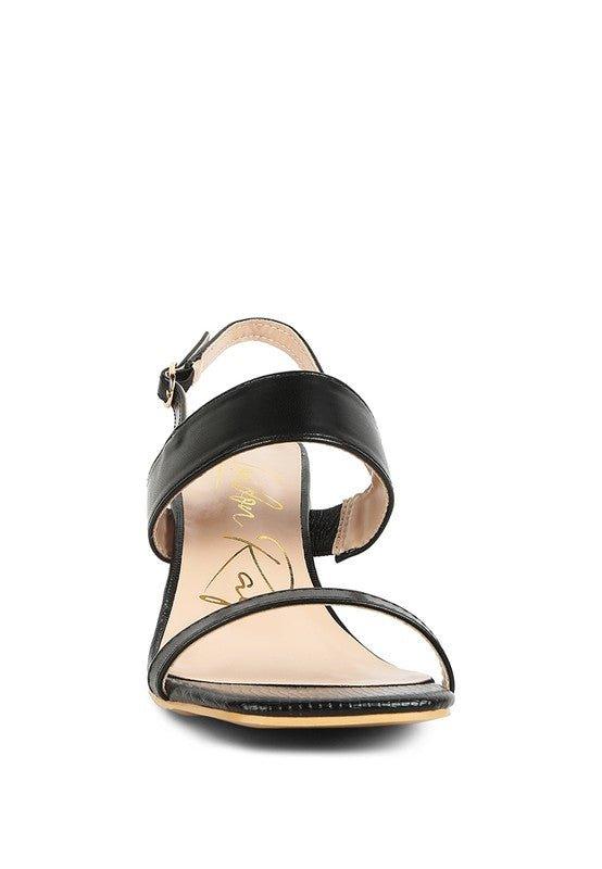 KIRK Elasticated Gussets Block Heel Sandals - 2000001564068 - Love it Curvy