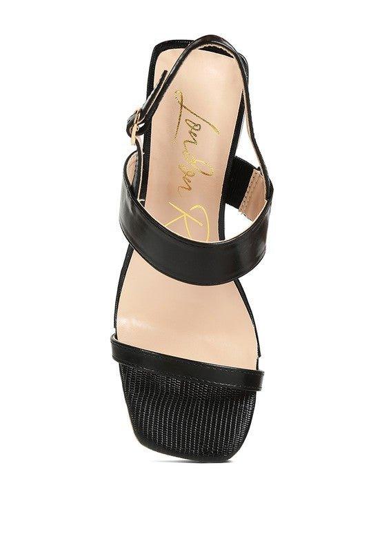 KIRK Elasticated Gussets Block Heel Sandals - 2000001564068 - Love it Curvy