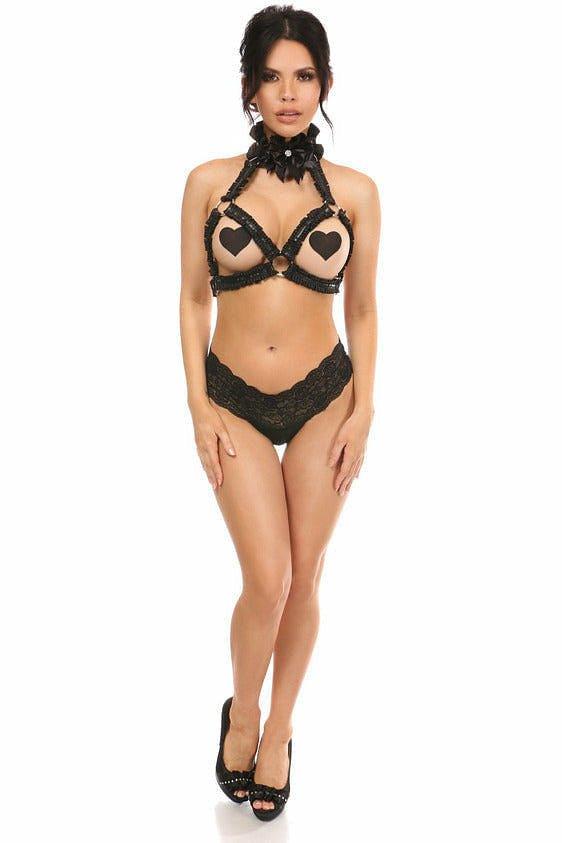 Kitten Collection Pinstripe Triangle Top Body Harness - HAR-459-Regular - Love it Curvy