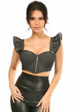 Lavish Black Denim Underwire Bustier Top w/Removable Ruffle Sleeves - LV-1245-S - Love it Curvy