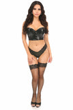 Lavish Black Faux Leather Underwire Short Bustier - LV-860-S - Love it Curvy