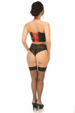 Lavish Black Faux Leather w/Red Lace-Up Bustier - LV-1384-S - Love it Curvy