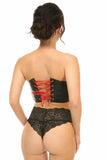 Lavish Black Faux Leather w/Red Lace-Up Bustier - LV-1384-S - Love it Curvy