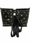 Lavish Black & Green Spiders Satin Open Cup Waist Cincher - Love it Curvy