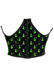 Lavish Black & Green Witches Satin Open Cup Waist Cincher - LV-1354-S - Love it Curvy