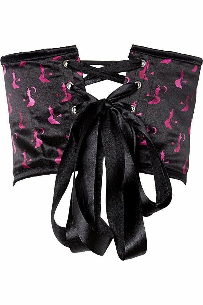 Lavish Black & Magenta Witches Satin Open Cup Waist Cincher - LV-1331-S - Love it Curvy