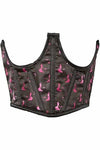 Lavish Black & Magenta Witches Satin Open Cup Waist Cincher - Love it Curvy