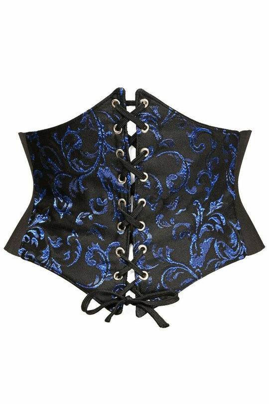Lavish Black/Blue Brocade Corset Belt Cincher - LV-1447-S - Love it Curvy