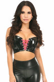 Lavish Black/Hot Pink Patent Lace-Up Short Bustier Top - LV-844-S - Love it Curvy