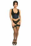 Lavish Blue w/Black Lace Overlay Open Cup Waist Cincher - Love it Curvy