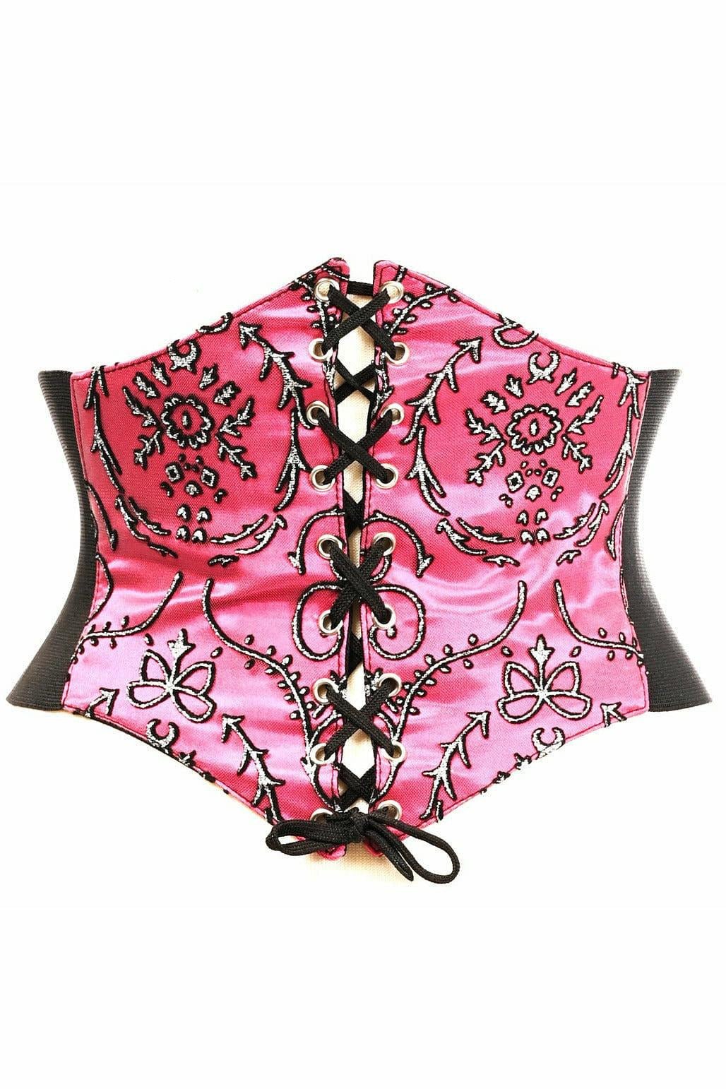 Lavish Fuchsia Embroidered Corset Belt Cincher - LV-1491-S - Love it Curvy