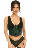 Lavish Green w/Black Lace Overlay Open Cup Waist Cincher - LV-1284-S - Love it Curvy