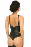 Lavish Green w/Black Lace Overlay Open Cup Waist Cincher - LV-1284-S - Love it Curvy