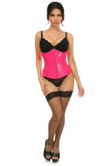 Lavish Hot Pink Patent Underbust Corset - LV-1220-S - Love it Curvy