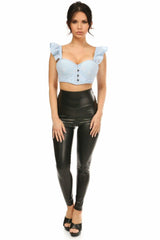 Lavish Lt Blue Eyelet Underwire Bustier Top w/Removable Ruffle Sleeves - LV-1250-S - Love it Curvy